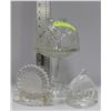 Image 1 : GLASS LAMP WITH TWO PARTYLITE HOLDERS