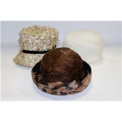 SET OF 3 VINTAGE LADIES HATS