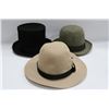 Image 1 : SET OF 3 VINTAGE MEN'S HATS - TOP HAT & 2 BOWLER