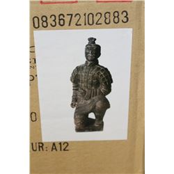 TERRA COTTA STYLE KNEELING WARRIOR