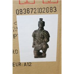 TERRA COTTA STYLE KNEELING WARRIOR