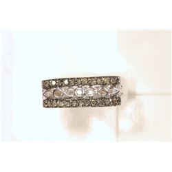 STERLING SILVER DIAMOND (25 DIAMONDS) RING