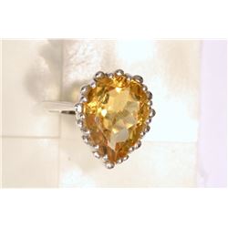 STERLING SILVER CITRINE RING