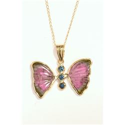 14KT GOLD TOURMALINE & DIAMOND (3 DIAMONDS)