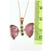 Image 2 : 14KT GOLD TOURMALINE & DIAMOND (3 DIAMONDS)