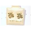 Image 1 : 14KT GOLD 'TEDDY BEAR' EARRINGS