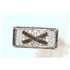 Image 1 : STERLING SILVER BLACK & WHITE CZ RING