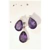 Image 1 : STERLING SILVER AMETHYST EARRINGS & PENDANT SET