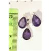 Image 2 : STERLING SILVER AMETHYST EARRINGS & PENDANT SET