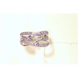 STERLING SILVER AMETHYST RING