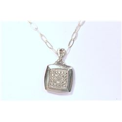 STERLING SILVER DIAMOND (25 DIAMONDS) PENDANT