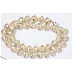 STERLING SILVER CLASP PEARL NECKLACE