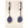 Image 1 : STERLING SILVER ENHANCED SAPPHIRE EARRINGS