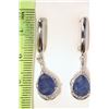 Image 2 : STERLING SILVER ENHANCED SAPPHIRE EARRINGS