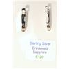 Image 3 : STERLING SILVER ENHANCED SAPPHIRE EARRINGS