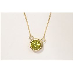 10KT GOLD PERIDOT PENDANT NECKLACE
