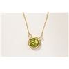 Image 1 : 10KT GOLD PERIDOT PENDANT NECKLACE