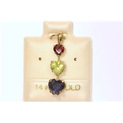 14KT GOLD GEMSTONE PENDANT