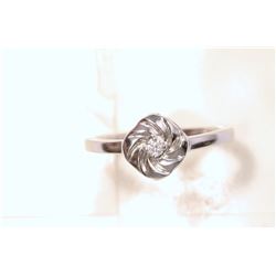 STERLING SILVER DIAMOND RING
