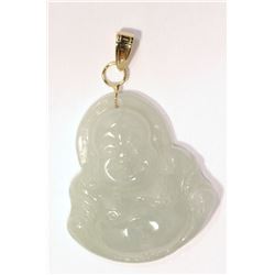 14KT GOLD JADE "BUDDHA" PENDANT
