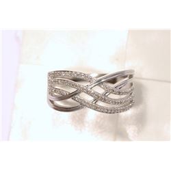 STERLING SILVER DIAMOND (0.4CT) RING