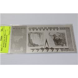 .999 SILVER FOIL 100 TRILLIONS ZIMBABWE BANKNOTE
