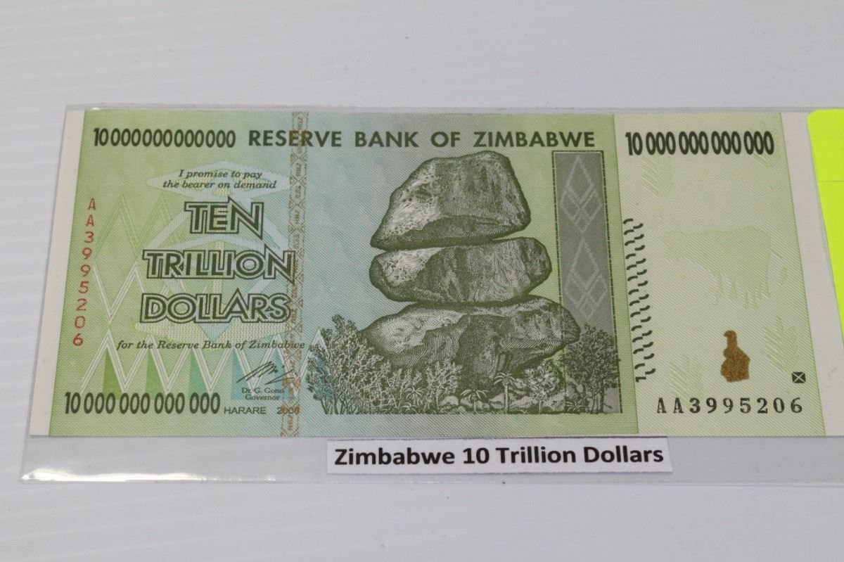 10 TRILLION DOLLAR ZIMBABWE BANK NOTE Kastner Auctions