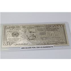 SILVER FOIL $50 US BANK NOTE