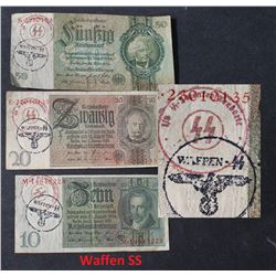 NAZI WAFFEN SS BANKNOTES X3
