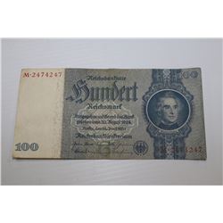 NAZI 100 MARK BANKNOTE WITH SWASTIKA
