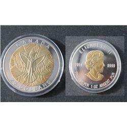2014 1oz .9999 FINE SILVER 20 DOLLAR COIN