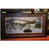 Image 1 : WINTER SNOW SCENE FRAMED PICTURE