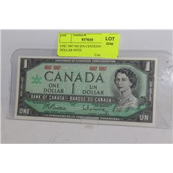 UNC 1967 NO S/N CENTENNIAL 1 DOLLAR NOTE