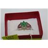 Image 1 : NATURAL EMERALD .925 SILVER RING - SIZE 9