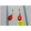 Image 1 : HAND CRAFTED SWAROVSKI 20MM ORANGE CRYSTAL EARRING