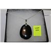 Image 1 : HANDCRAFTED BLACK AGATE PENDANT ON BOX LINK CHAIN