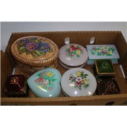 FLAT OF DECORATIVE TRINKET BOXES