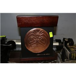 CLARENCE WELLS WOOD STORAGE BOX COPPER HAIDA