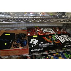 PS2 & CONTROLLERS & 2 GUITARS