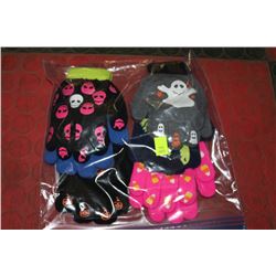 6 PACK OF SAFTEY   CHILD GLOW IN THE DARK GLOVES