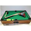 Image 1 : MINIATURE POOL TABLE COMPLETE WITH BALLS, CUES,