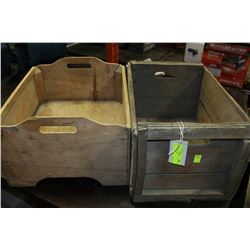 2 WOODEN CRATES