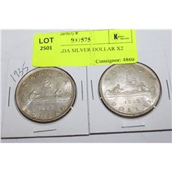1935 CANADA SILVER DOLLAR X2
