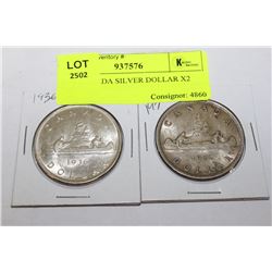 1936 CANADA SILVER DOLLAR X2