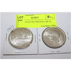 1937 CANADA SILVER DOLLAR X2