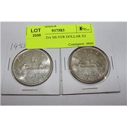 1953 CANADA SILVER DOLLAR X2