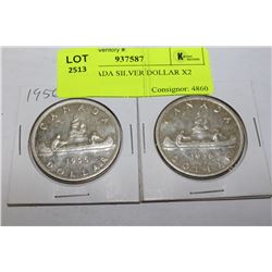 1956 CANADA SILVER DOLLAR X2