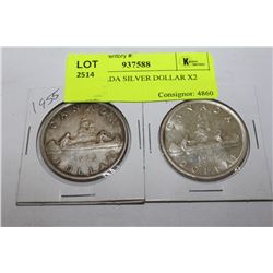 1955 CANADA SILVER DOLLAR X2