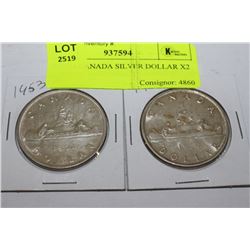 1953-54 CANADA SILVER DOLLAR X2