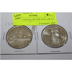 1957-58 CANADA SILVER DOLLAR X2